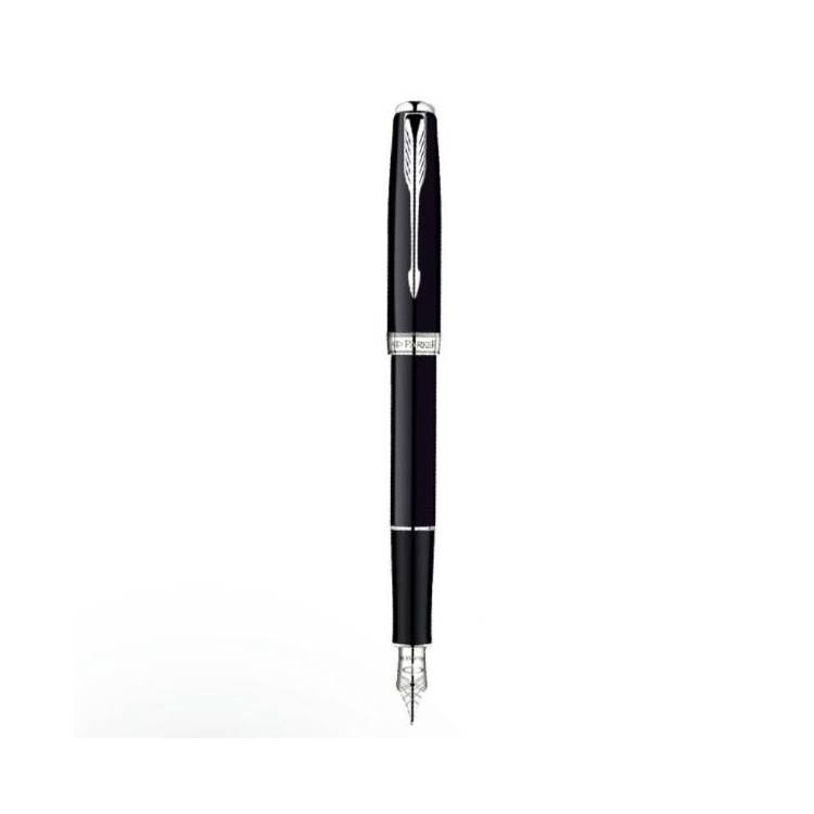 派克（PARKER）08 卓尔磨砂黒杆白夹墨水笔/钢笔商务办公/礼品0.5mm