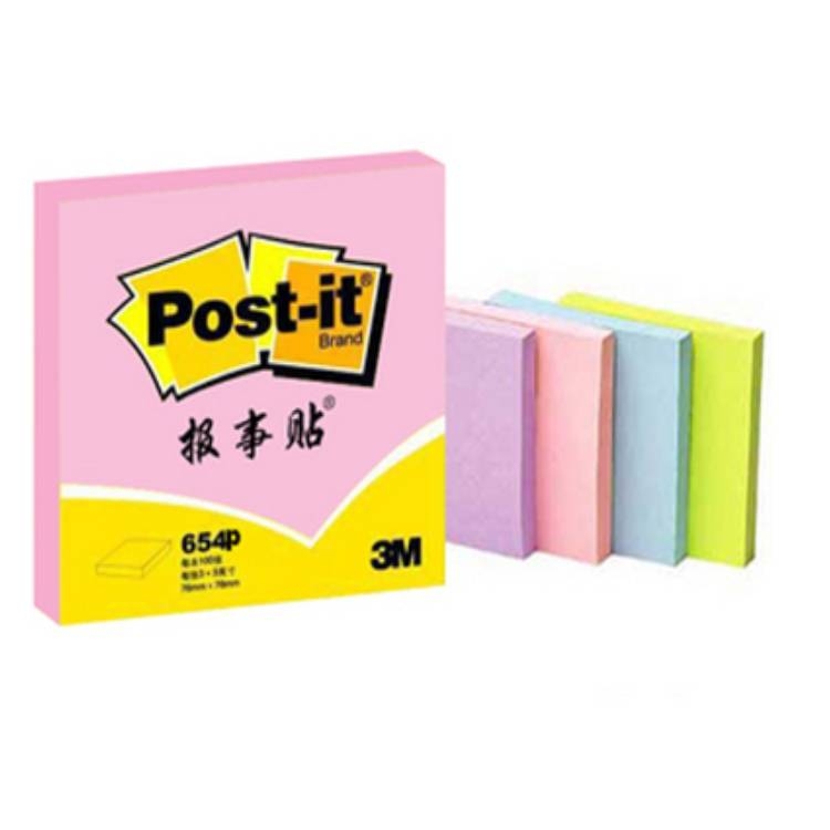 3M Post-it 654P 经典系列报事贴 颜色随机 100页 12本/包